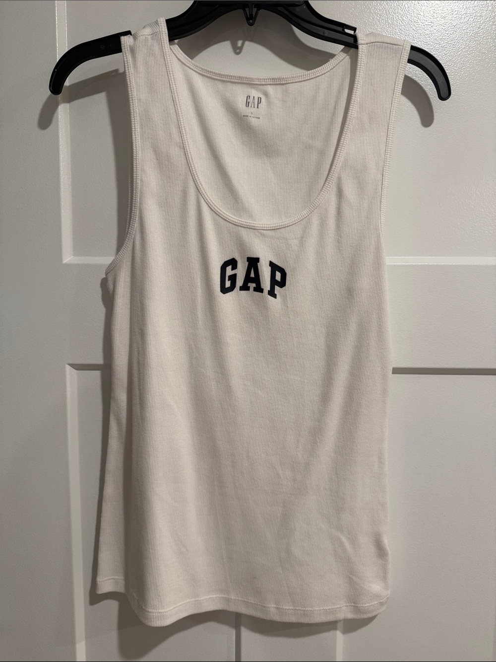 GAP White Tank with Navy Logo Arch